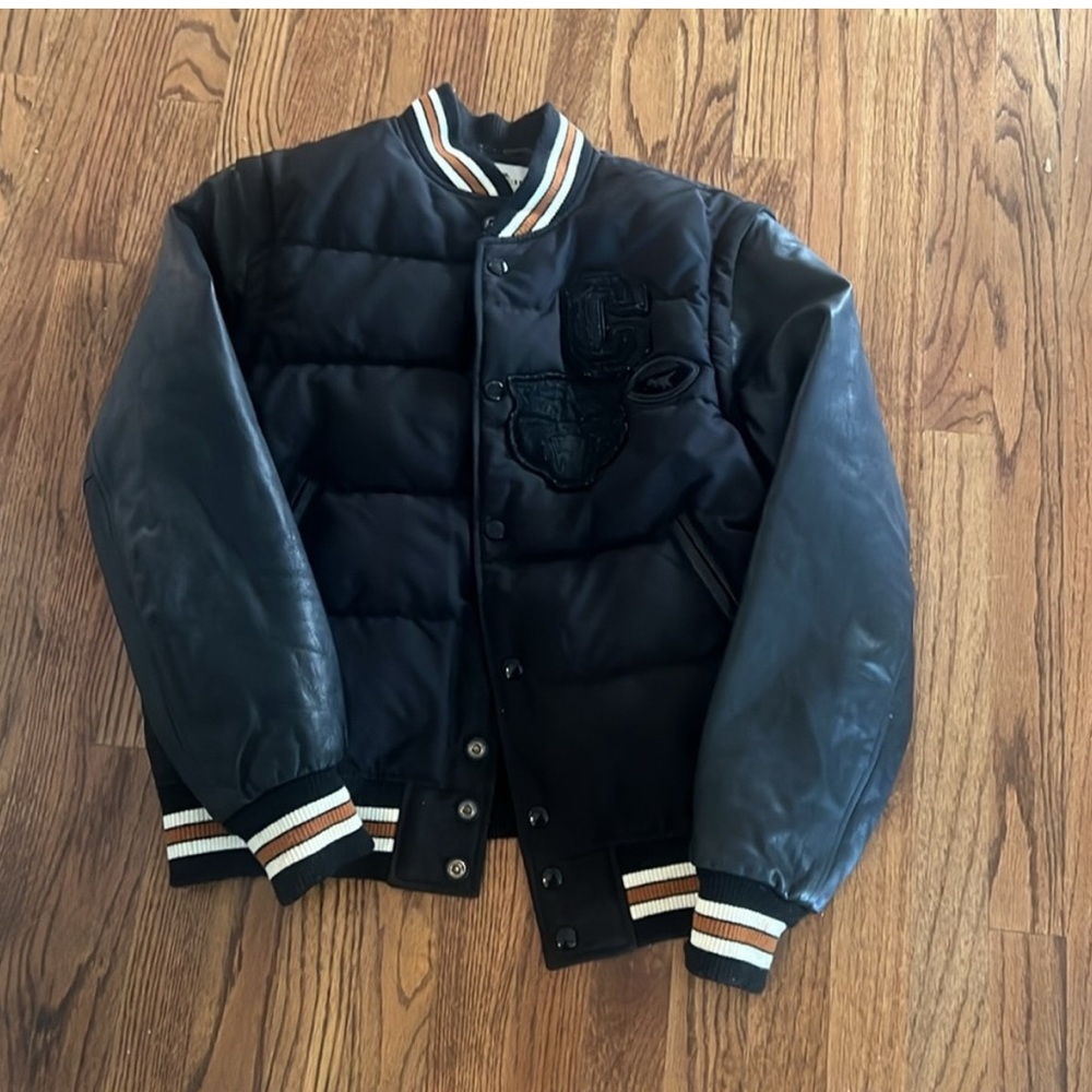 Coach LEATHER Men's/Woman’s Black Puffer Bomber/Varsity Jacket AMAZING!!